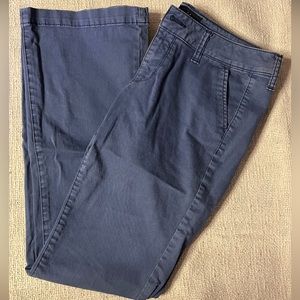 WOMENS AMERICAN EAGLE BLUE KHAKI STRETCH KICK BOOT MID RISE CHINO PANTS 6